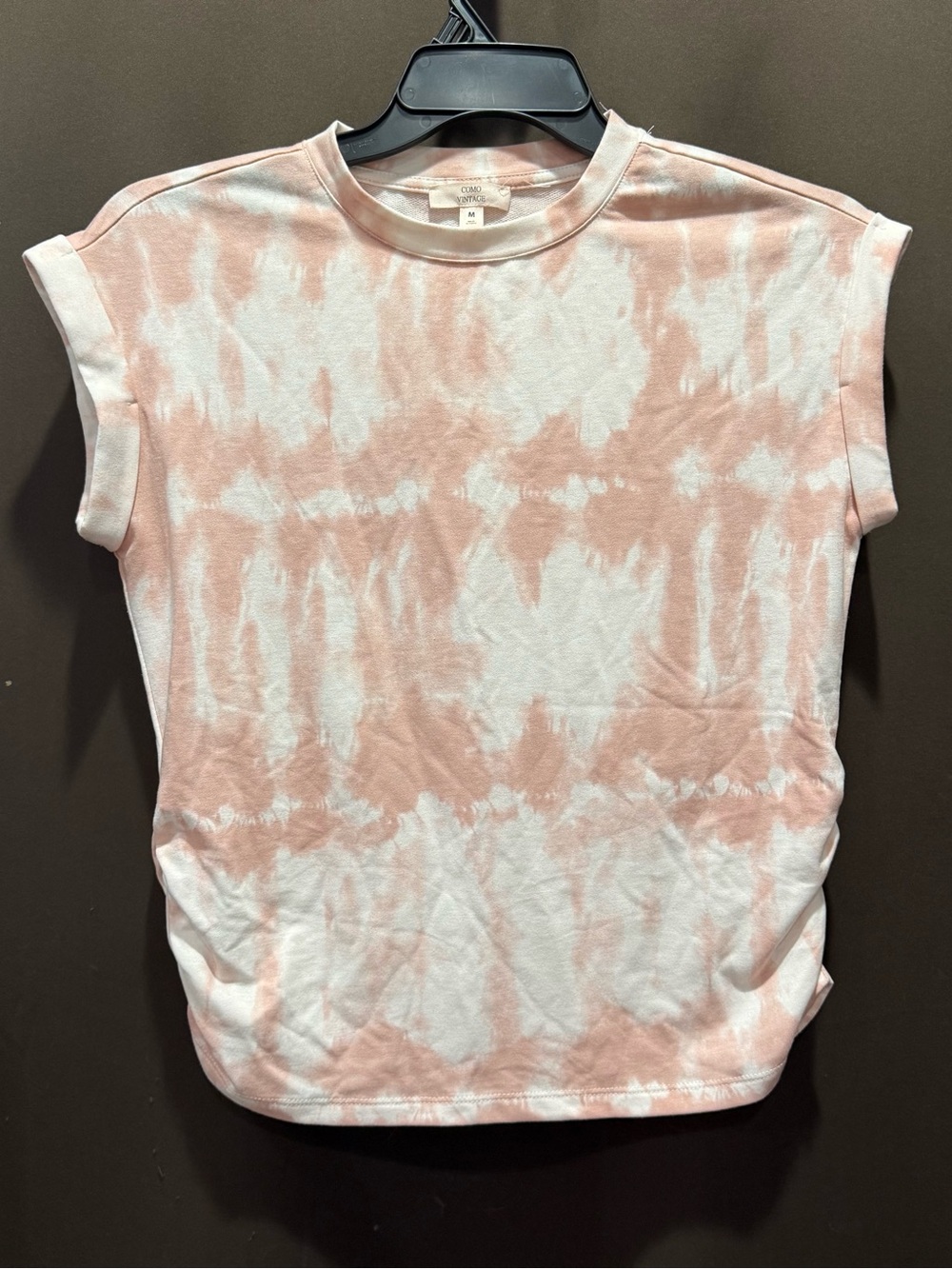 Como Vintage Pink & White Tie-Dye Cap Sleeve Tank